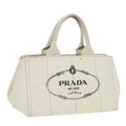 Prada Vintage Pre-owned Canvas prada-vskor Beige, Dam