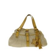 Celine Vintage Pre-owned Canvas handvskor Beige, Dam