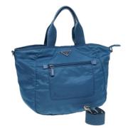 Prada Vintage Pre-owned Nylon prada-vskor Blue, Dam