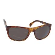 Prada Vintage Pre-owned Rostfritt stal solglasgon Brown, Dam