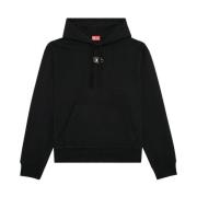 Diesel Stiliga Stickade Hoodies Black, Herr