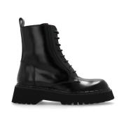 Gucci Svarta Läder Dragkedjeboots Black, Dam