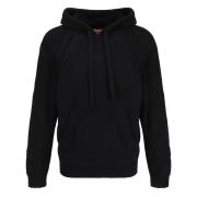 Kenzo Handbroderad Kabel Hoodie Tröja Black, Herr