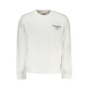 Tommy Hilfiger Borstad Bomullssweatshirt med Logotyptryck White, Herr