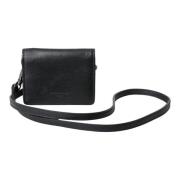 Dolce & Gabbana Svart läder Bifold Sling Korthållare Plånbok Black, Da...