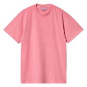 Carhartt Wip Broderad Logotyp Kortärmad T-shirt Pink, Herr