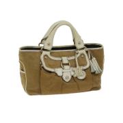 Celine Vintage Pre-owned Canvas handvskor Green, Dam