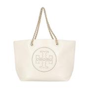 Tory Burch Ivory Shoppingväska med Kedjehandtag Beige, Dam