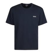 A.p.c. Boxy Petit Bomull T-shirt med Logo Blue, Herr