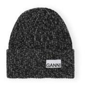 Ganni Svart Beanie Mössa Black, Dam