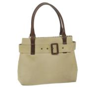 Burberry Vintage Pre-owned Canvas handvskor Beige, Dam