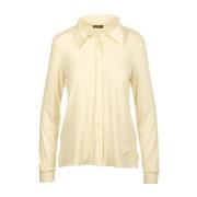 Maliparmi Broderad Jersey Slim-Fit Skjorta Beige, Dam