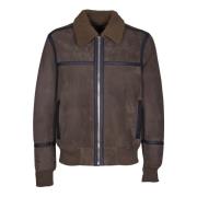 PS By Paul Smith Brun Läderjacka Aw24 Stilfull Uppgradering Brown, Her...