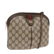 Gucci Vintage Pre-owned Canvas axelremsvskor Beige, Dam