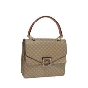 Celine Vintage Pre-owned Canvas handvskor Beige, Dam