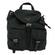 Prada Vintage Pre-owned Nylon ryggsckar Green, Dam