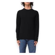 Woolrich Lambswool Crewneck Tröja Black, Herr