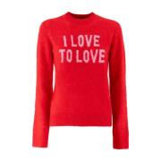 MC2 Saint Barth Broderad Crew-Neck Pullover Red, Dam