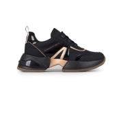 Alexander Smith Svarta Plattformsneakers med Guld Detaljer Black, Dam