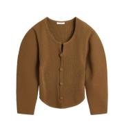 By Malene Birger Graceful Cardigan i Shitake Brown, Dam