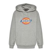 Dickies Icon Logo Hoodie Sweatshirt med Känguruficka Gray, Dam