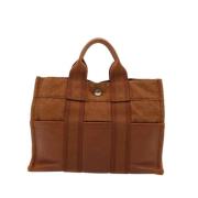 Hermès Vintage Pre-owned Canvas handvskor Brown, Dam