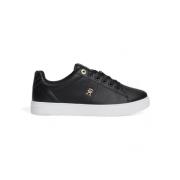 Tommy Hilfiger Svarta lädersneakers Black, Dam