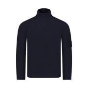 C.p. Company Half Zip Stickad i Marinblå Blue, Herr