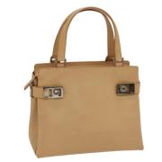 Salvatore Ferragamo Pre-owned Pre-owned Laeder handvskor Beige, Dam