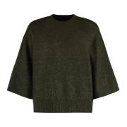 Fabiana Filippi Paljett Ull Crew-Neck Sweater Green, Dam