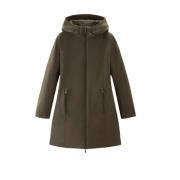 Woolrich Grön Parkasjacka med Slim Fit Green, Dam