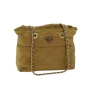 Prada Vintage Pre-owned Nylon prada-vskor Beige, Dam