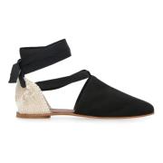 Castañer Suede Espadriller med Snörning Black, Dam