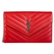 Yves Saint Laurent Vintage Pre-owned Laeder plnbcker Red, Dam