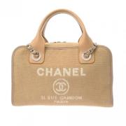 Chanel Vintage Pre-owned Canvas chanel-vskor Beige, Dam