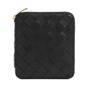 Bottega Veneta Svart Vävd Läder Plånbok Black, Dam