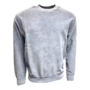 C.p. Company Borstad Emeriued Diagonal Fleece Sweatshirt Gray, Herr