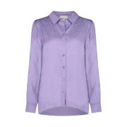 Fabienne Chapot Klisk Krageknapp Blus Purple, Dam