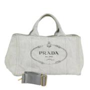 Prada Vintage Pre-owned Canvas prada-vskor Gray, Dam