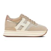 Hogan Beige Sneakers med Logodetaljer Beige, Dam