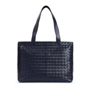 Bottega Veneta Blå Läder Tote Väska Shopper Blue, Herr