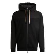 Hugo Boss Svart Oversized Hoodie med Dubbel Dragkedja Black, Herr