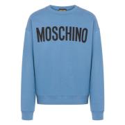 Moschino Klar Blå Klassisk Logotyp Tröja Blue, Herr