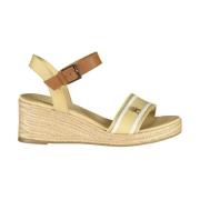 Tommy Hilfiger Beige Ankel Spänne Sandal med Kontrast Beige, Dam