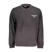 Tommy Hilfiger Svart Logotyp Tryck Bomull Crew Neck Sweatshirt Black, ...