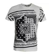 Dolce & Gabbana Bandana Print T-shirt Vit Bomull Black, Herr