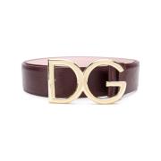 Dolce & Gabbana Bordeaux Kalvskinn Spänne Bälte Brown, Dam