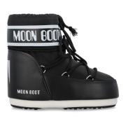 Moon Boot Svarta Stängda Icon Low Nylon Stövlar Black, Dam