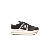 Premiata Beth Läder Sneakers med Broderat Logotyp Black, Dam