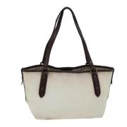 Burberry Vintage Pre-owned Canvas axelremsvskor White, Dam